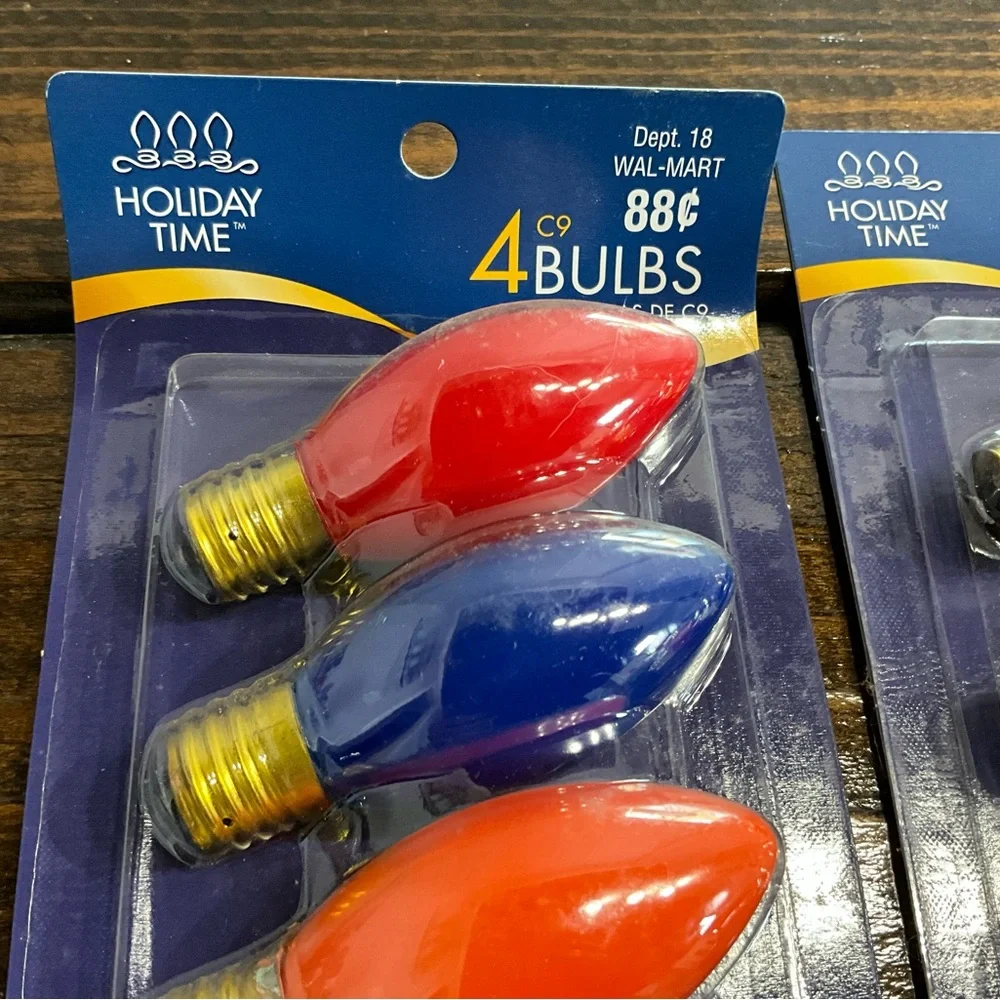 Vintage Lot of 2 Unopened Holiday Time Christmas Light Bulbs Multicolor C9